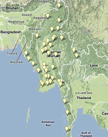 緬甸監獄互動地圖