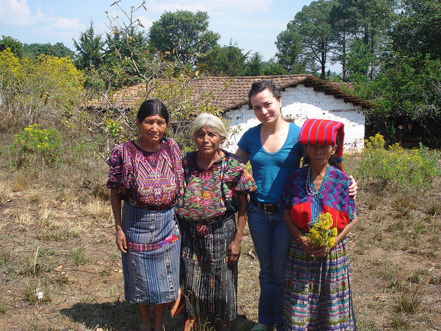 International Lawyer Almudena Bernabeu with Maria Toj and other survivors of Genocide in Guatemala. CC by Renata Ávila