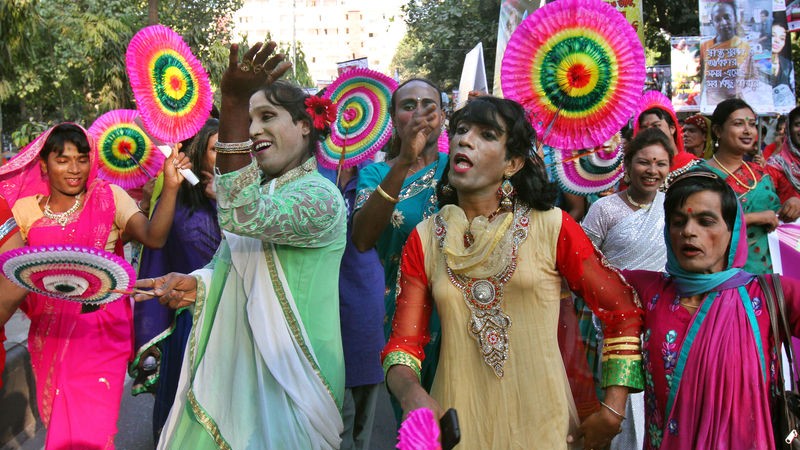 Celebrating ' Third gender (Hijra) Pride 2014' in Bangladesh. Image by Sk. Hasan Ali. Copyright Demotix (10/11/2014)