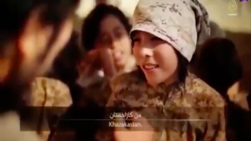 Kazakh child soldiers in an ISIS training camp. Widely shared on Youtube.