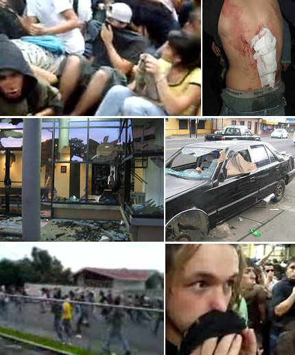 Image composite of riots in San José, Costa Rica
