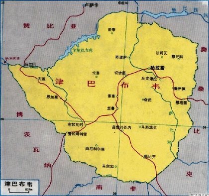 Мапа на Зимбабве