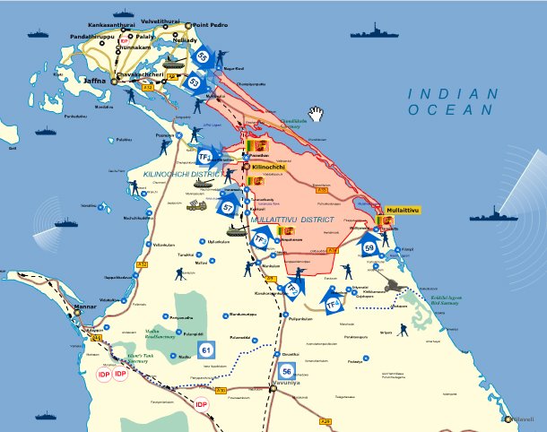 Mappa della guerra in Sri Lanka di Namal