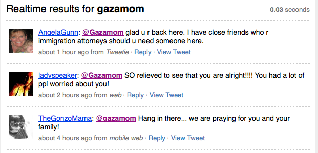 gaza mom's well wishers 