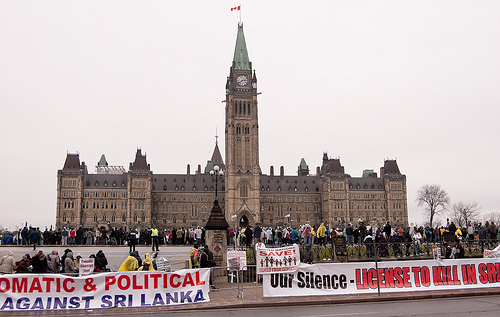 A Call For Intervention - Tamil protests in Ottawa. Image by Mikey G Ottawa and used under a Creative Commons License 