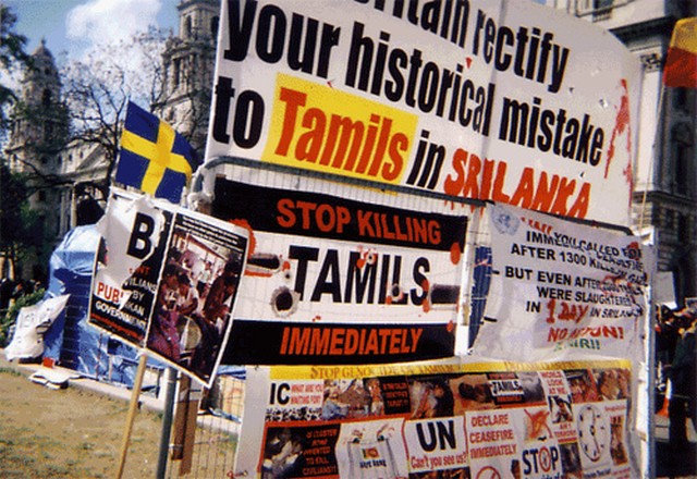 Manifestation de Tamouls à Londre, photo sur Flickr de danie, publiée sous licence CC license