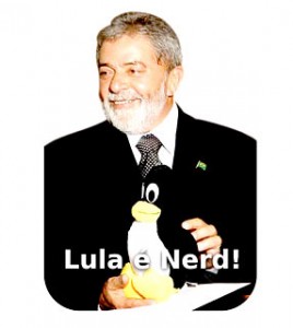 "Lula is nerd" – This photo illustrated a newsletter circulated by the organizers of FISL