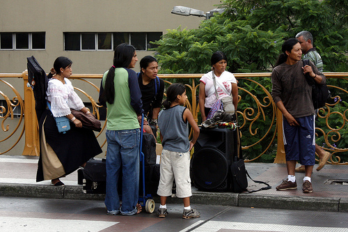Immigrati andini a São Paulo. Foto gentilmente concessa da Thiago Macedo, aprile 2009