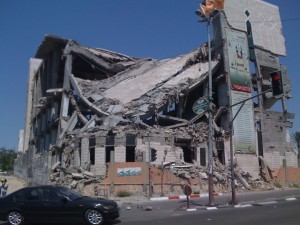 Destroyed buildings..a reminder of war 