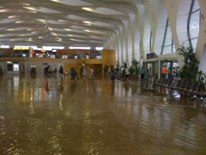 Marrakesh airport under water