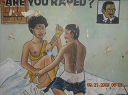 An anti-rape billboard in Monrovia by Nat Bayjay on Ceasefire Liberia