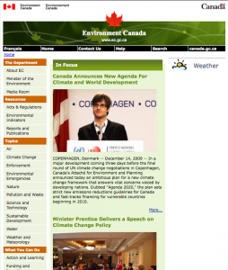 Il falso sito web del governo canadese