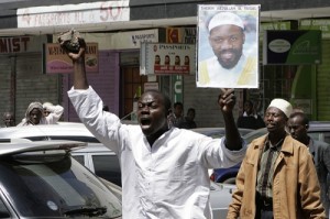 Demonstrations by Muslim demanding the release of al_Faisal in Nairobi,Kenya