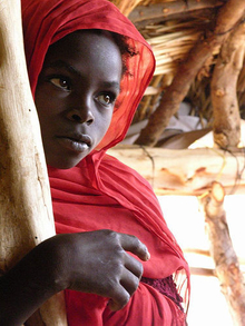 Darfuri girl in red