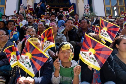 Tibetan Protest in kathmandu. Image by Flickr user Buddha's Breakfast. Used under a Creative Commons License