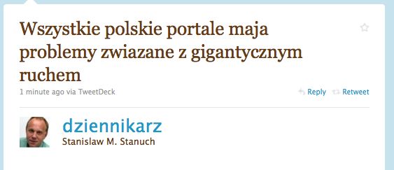 Messaggio su Twitter in polacco