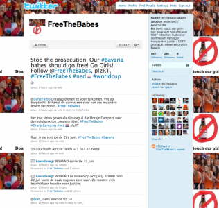 Free the Babes Twitter Homepage