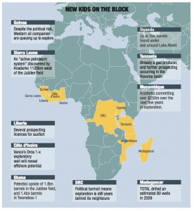 Mappa del petrolio africano