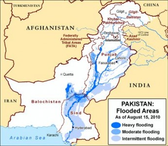 Pakistan Flood Map. Image Courtesy US Department Of State Pakistan Flood Disaster Relief Page