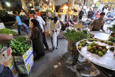 Il mercato dei vegetali di Sabzeh Meidun a Isfahan, Iran