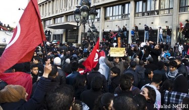 Tunisi, manifestanti