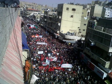Giordania 25 febbraio 2011, manifestazioni nel centro della capitale Ammman