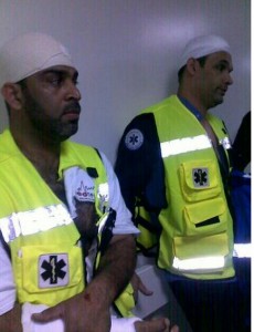 Paramédicos feridos no Hospital Salmaniya
