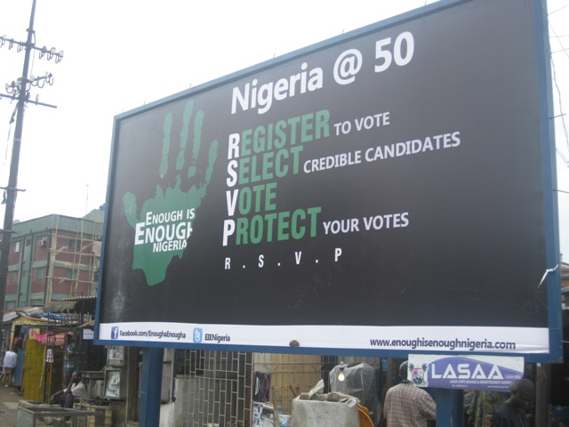 An EiE Nigeria billboard in Lagos Nigeria