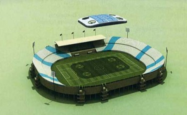 Qatar University's "artificial cloud" stadium. Image from Qatar University.