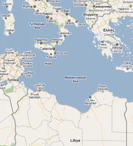 Peta Libya dan Laut Tengah