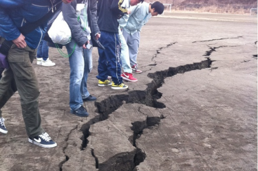 三月十一日日本大地震的照片（@mitsu_1024 透过 wikitree.co.kr 分享）。