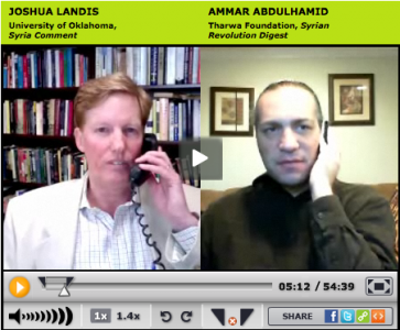 Blogtalk conversation between Ammar Abdulhamid and Joshua Landis