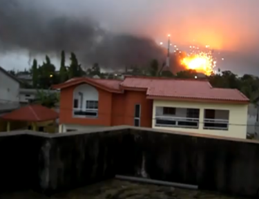 Screenshot from video showing bombardment in Abidjan