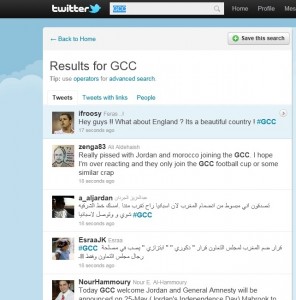 Screenshot della ricerca Twitter relativa all'hashtag GCC