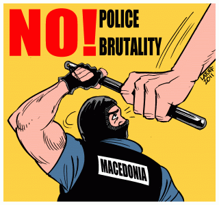 No Police Brutality! cartoon by Carlos Latuff