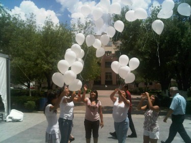 49 palloncini nella città di Victoria, Tamaulipas. Immagine di @contigentetam.