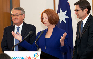 Premier Gillard lanceert de website Clean Energy Future. Foto: Clean Energy Future.