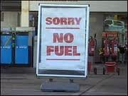 A sign at a petrol station in Malawi. Photo courtesy of Malawi Fuel Watch. 