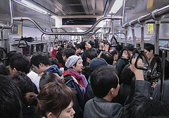 Вагон метро, Сеул, Южная Корея.