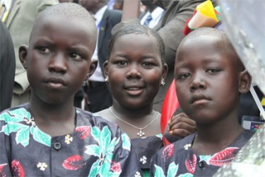 Bambini alle celebrazioni per l'indipendenza del Sud Sudan.