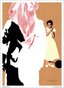Graphic work by Kuwaiti Artist Mohammed Sharaf condemning what happened to the girl of Tabuk.