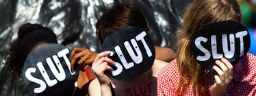 Three girls at London's SlutWalk. Image by Rob Pinney, copyright Demotix (11/06/11). 