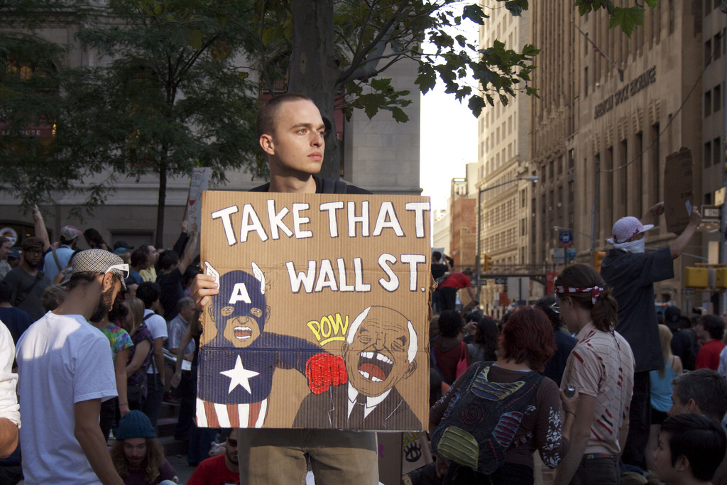 Occupy Wall Street. Foto van mar i sea Y op Flickr (CC BY-NC-SA 2.0).