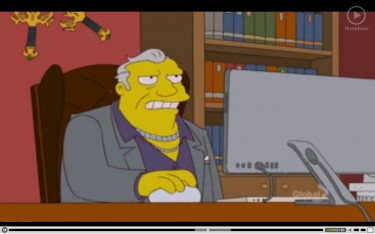 Mafioso Victor, a screenshot from The Simpsons episode set in Kiev