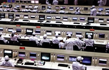 Inside the Jiuquan satellite launch center. Image by AAxanderr via Wikimedia Commons, in public domain.