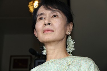 Aung San Suu Kyi, 8 October, 2011. Image by Flickr user Utenriksdept (CC BY-ND 2.0).