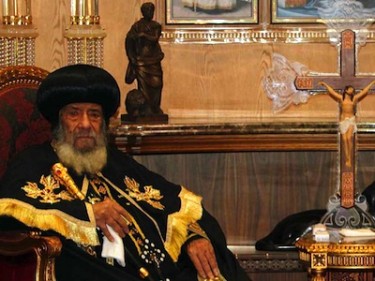 Pope Shenouda III, Pope of Alexandria and Patriarch of Saint Mark Episcopate. Image by Mahmoud Khaled, copyright Demotix (14/09/11). 