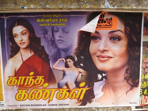 Aishwarya Rai in a poster. Image by Flickr user Melanie M. Used under a CC BY License.