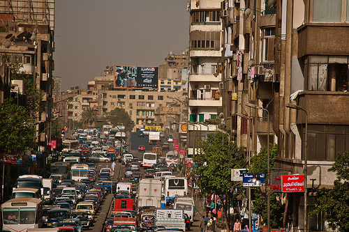 Cairo Traffic. Image by Flickr user vagabondblogger (CC BY-NC-SA 2.0).