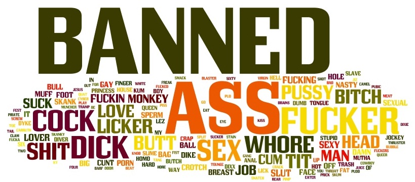 Wordle Image of the banned word list. Click on the image to enlarge.